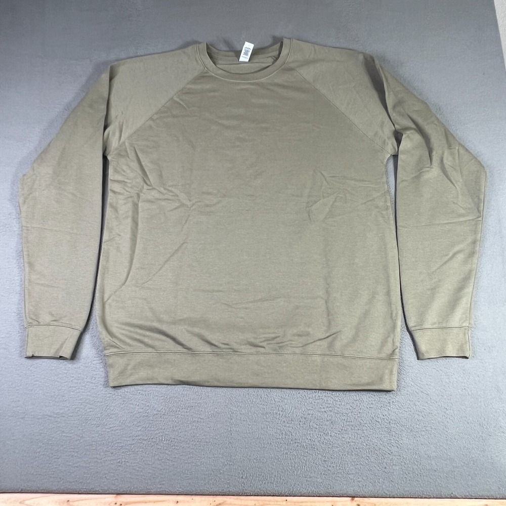 Independent Trading Icon‎ Mens 2XL Beige Lightweight Loopback Terry Crew Neck